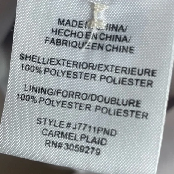Thread & Supply brown cream plaid button down shacket lined mid weight overcoat - Picture 4 of 4